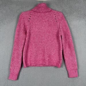 Lulus Sweater Womens Small Pink Turtleneck Chunky Knit Pullover Long Sleeve Cozy